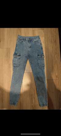 Cargo spodnie jeansy S