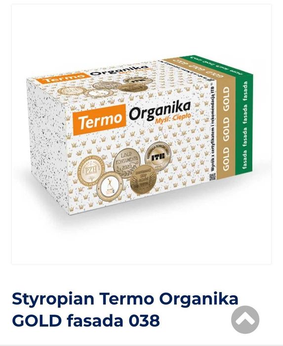 Styropian Termo Organika GOLD Fasada. Lambda 0038. Gr 15cm. Przystajń