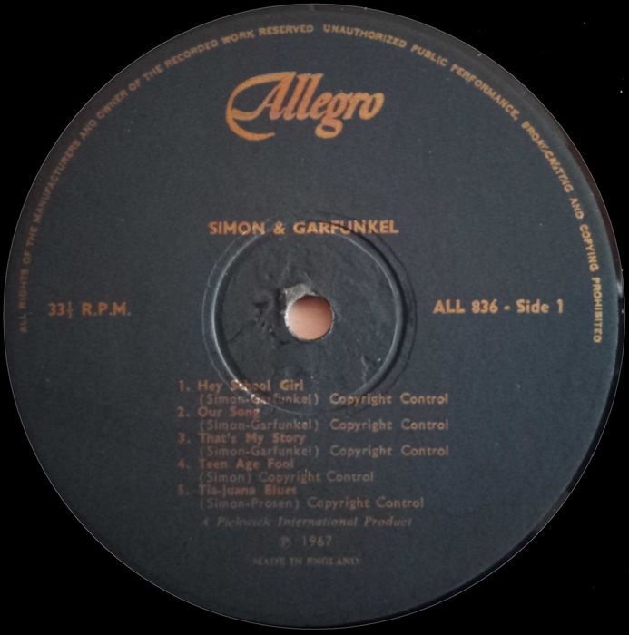 Simon & Garfunkel	- - - - -	Simon & Garfunkel	- - - - -	LP