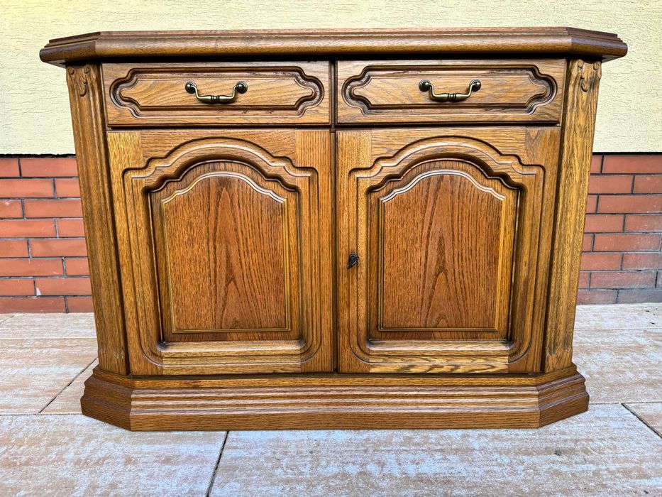 Komoda dębowa stylowa szafka bieliźniarka witryna kredens regał szafa