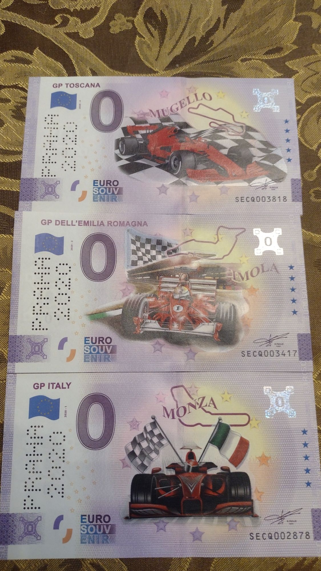Banknoty 0 euro kolor color kolorowe formuła GP Italia