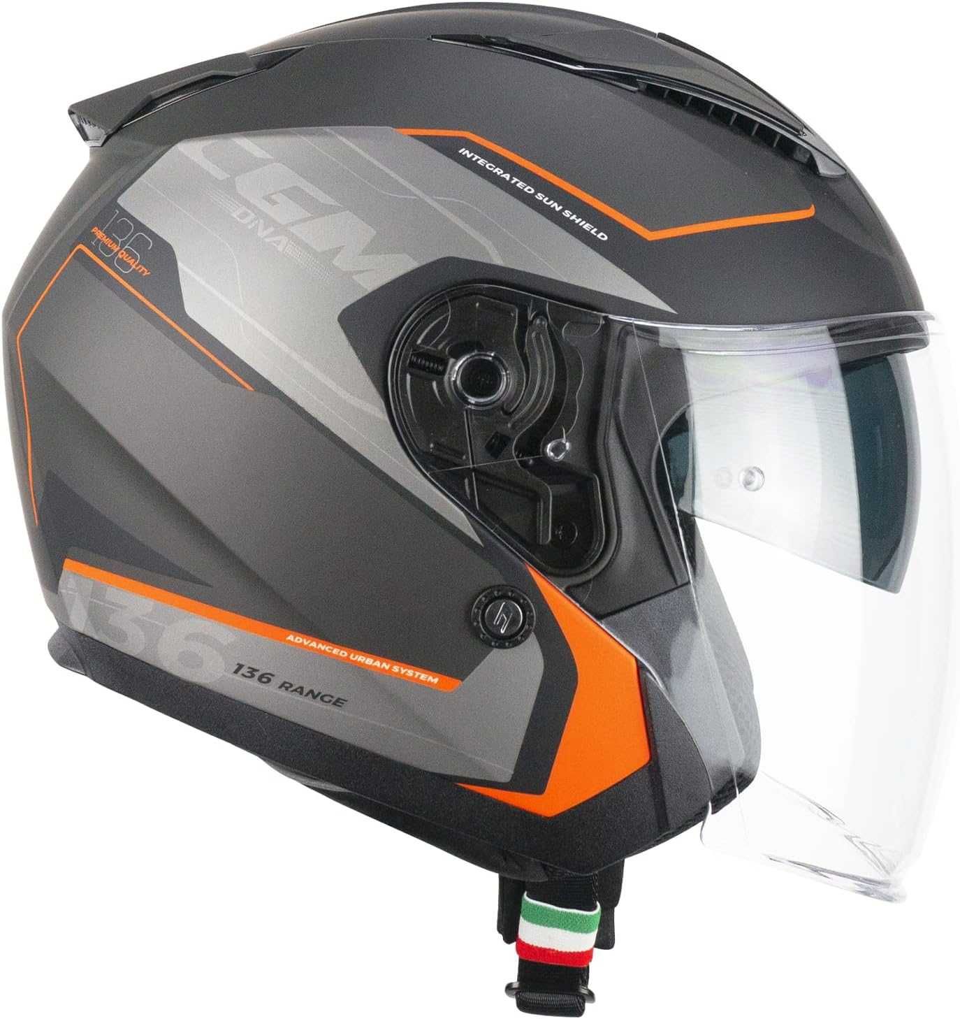 Kask Otwarty CGM 136S DNA APACHE Graphite Orange Matowy M