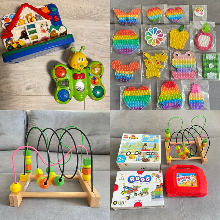 Розвиваючі іграшки, пальчиковий лабіринт, lego duplo, поп іт