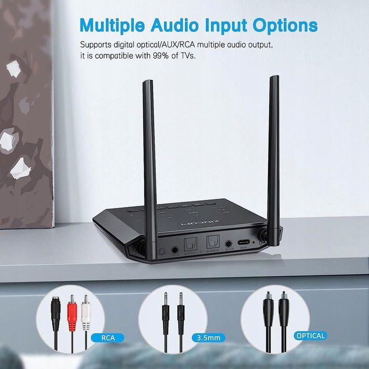 Adapter Bluetooth ZIOCOM BT5809, audio z aptX Low Latency, 50 m