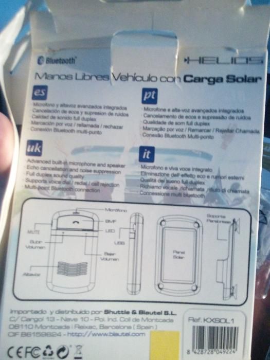 Kit Solar Bluetooth Helios Blautel Car - Original FNAC