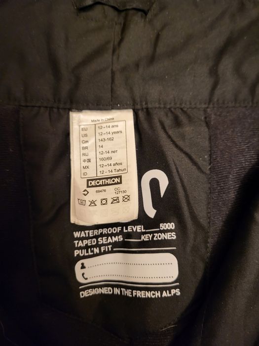 Spodnie narciarskie Decathlon Wedze 12-14 lat chlopiec dziewczynka