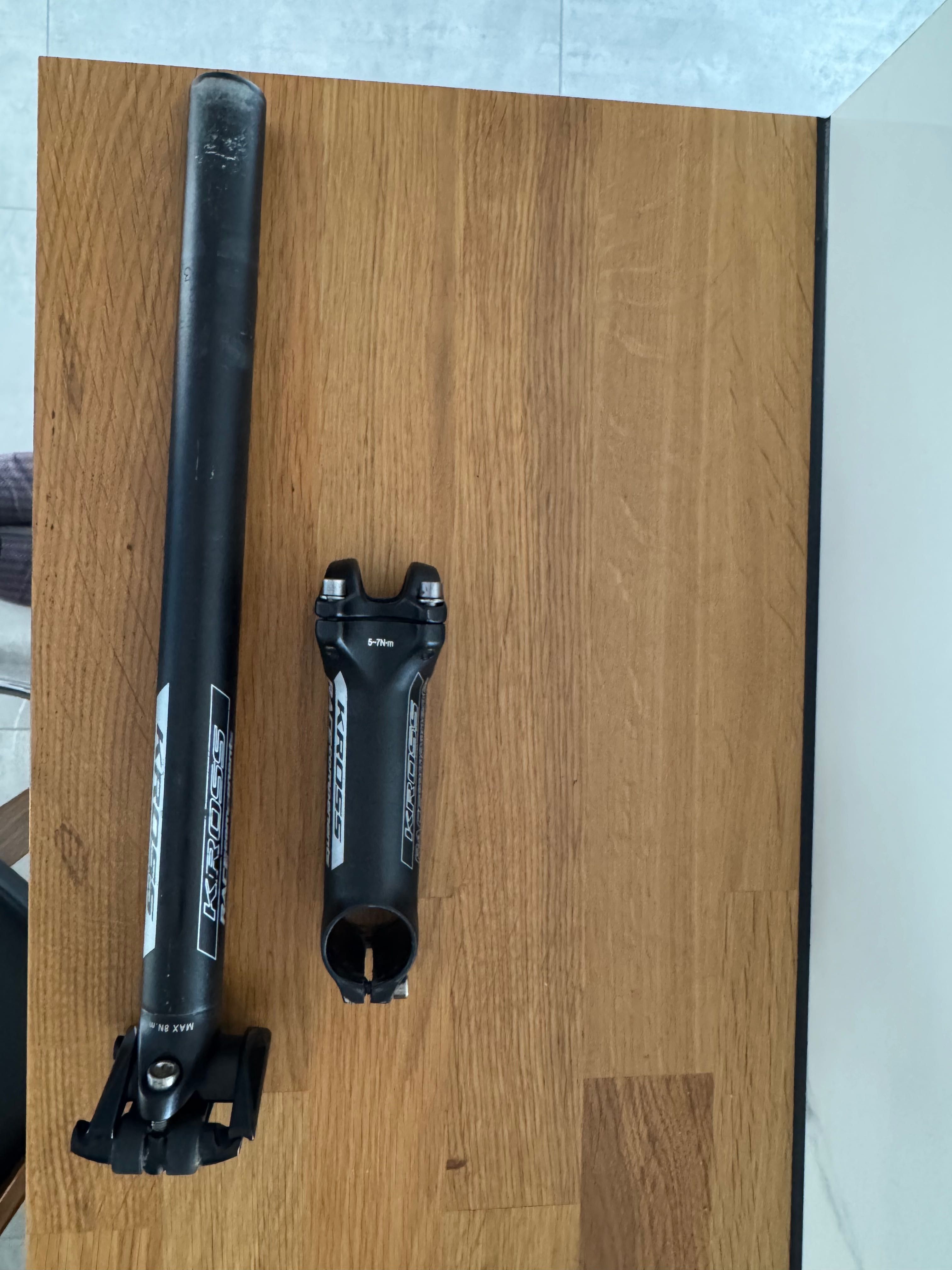 Sprzedam aluminiową sztyce i wspornik Kross Race Components