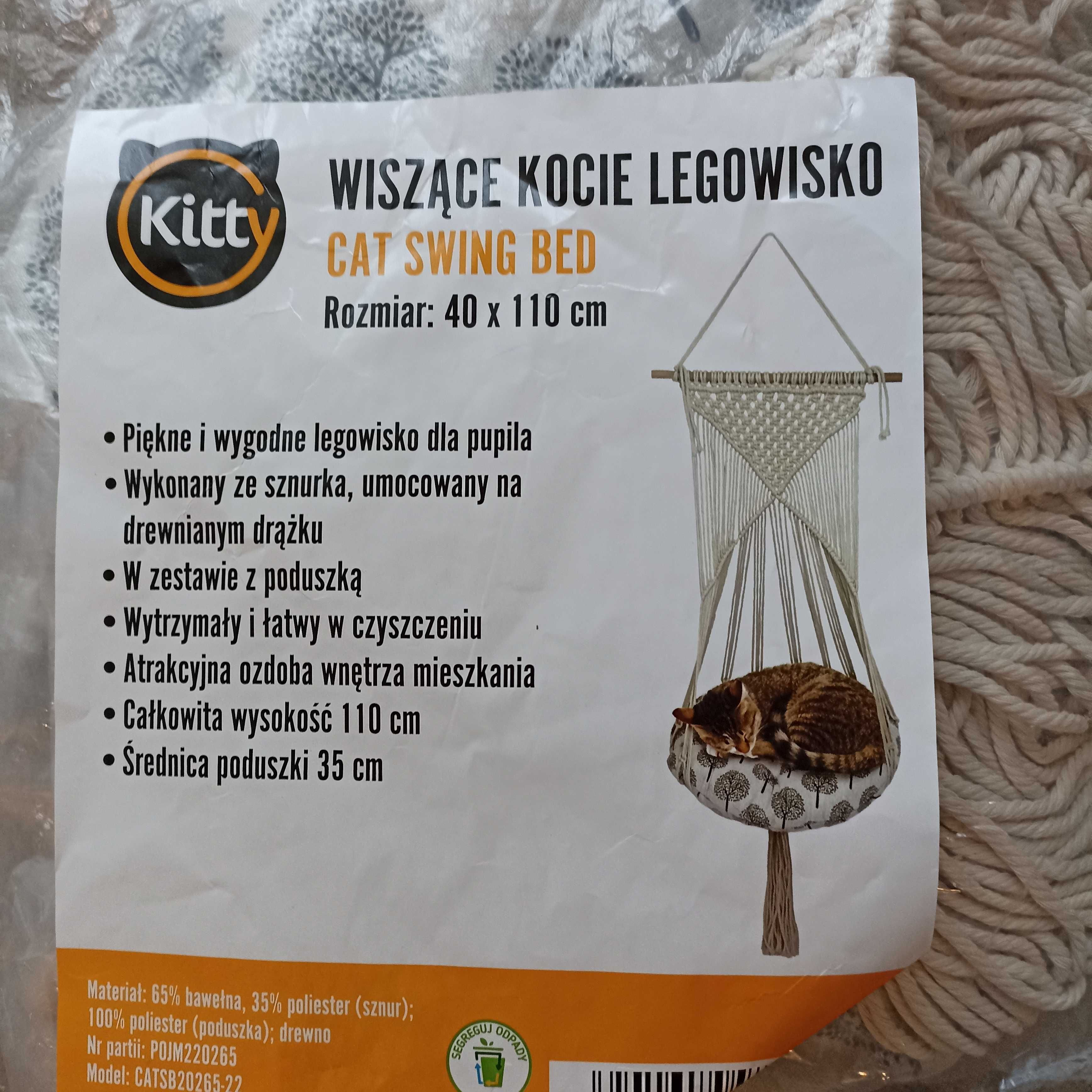 Legowisko, wiszące spanie dla kota, makrama