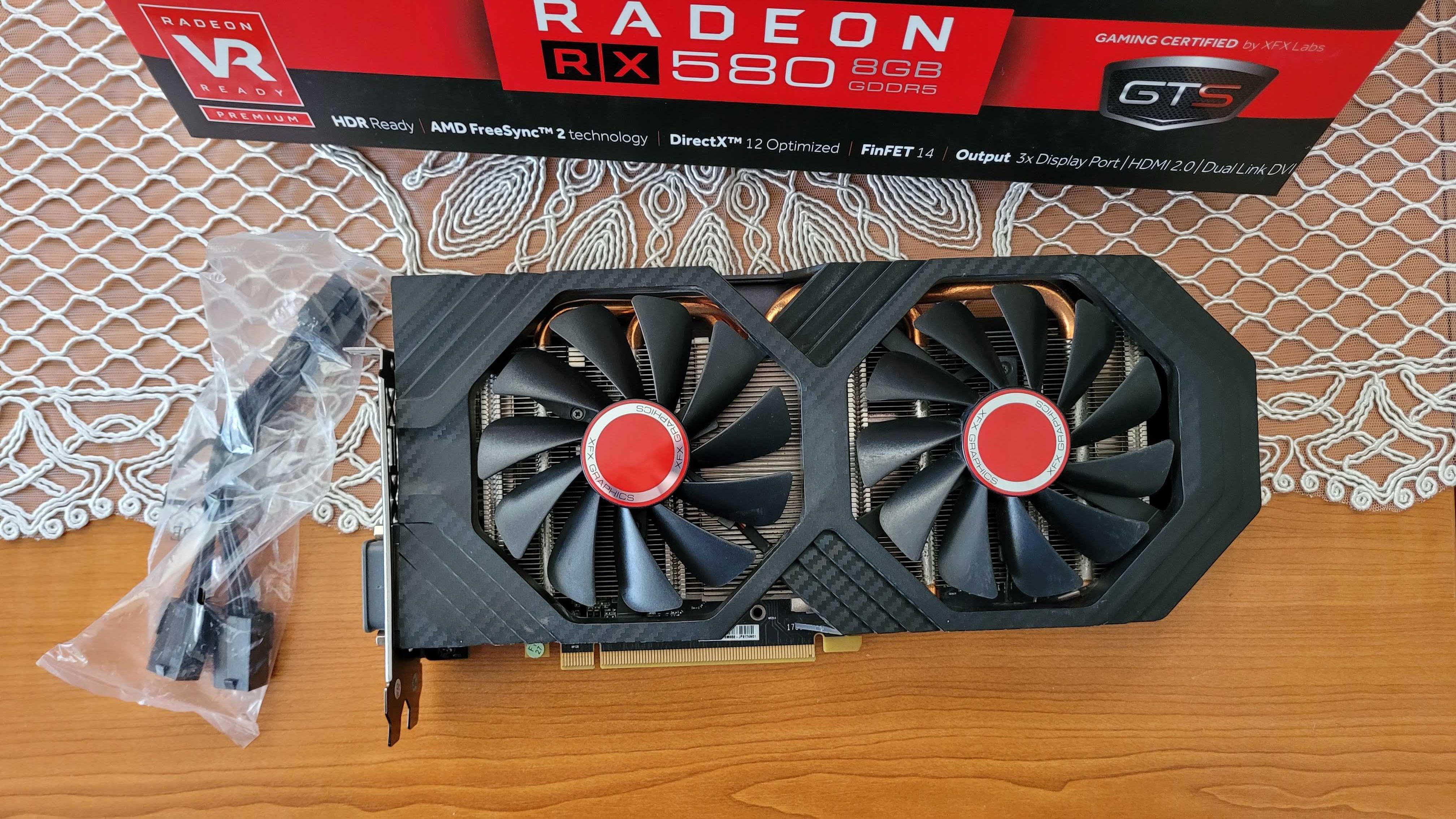 Ігрова Відеокарта XFX RX 580 GTS XXX Edition 8GB OC+  пломба, коробка