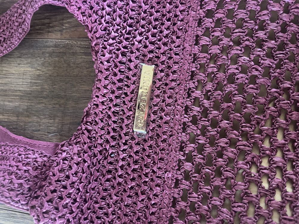 Calzedonia torba plażowa z saszetką bordo nowa z konpletem metek