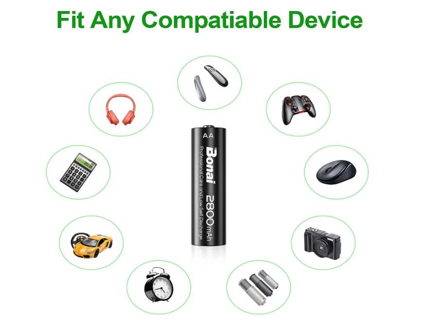 bonai 2800mah aa akumulator 8szt