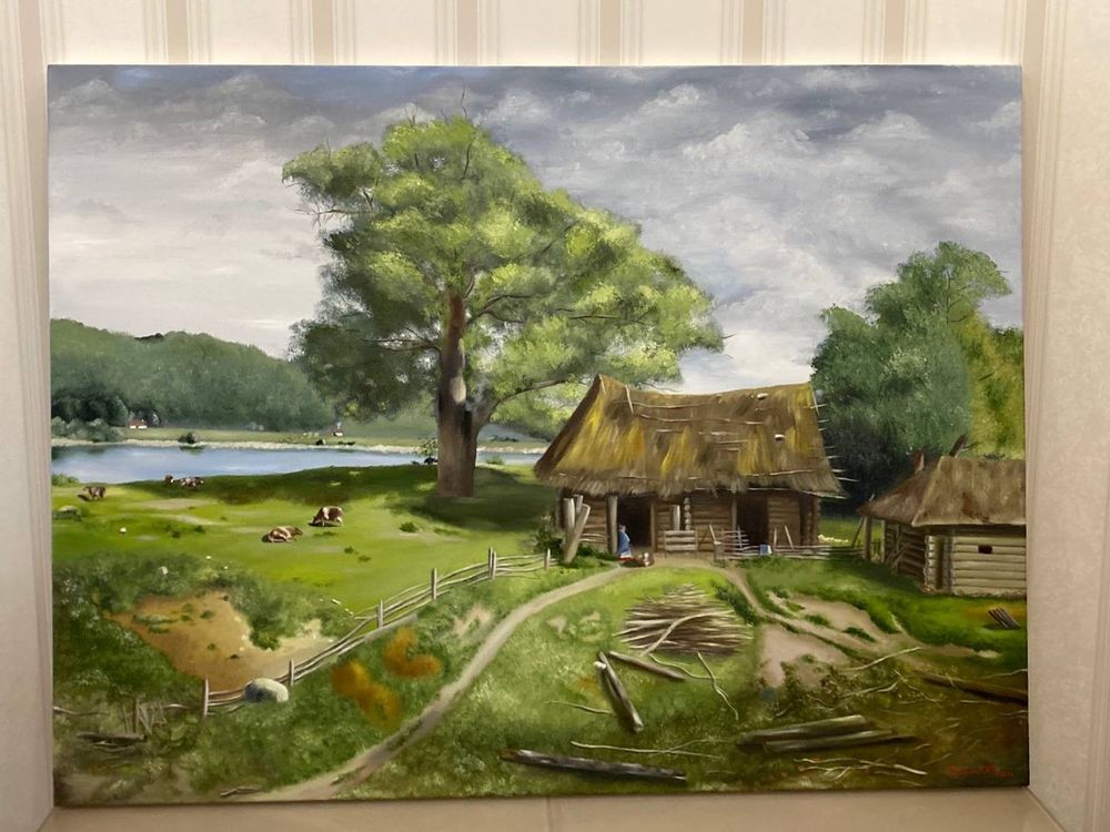 Картина деревенский пейзаж