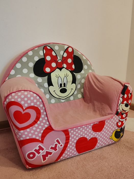 Fotelik dla dziewczynki piankowy myszka minnie róż