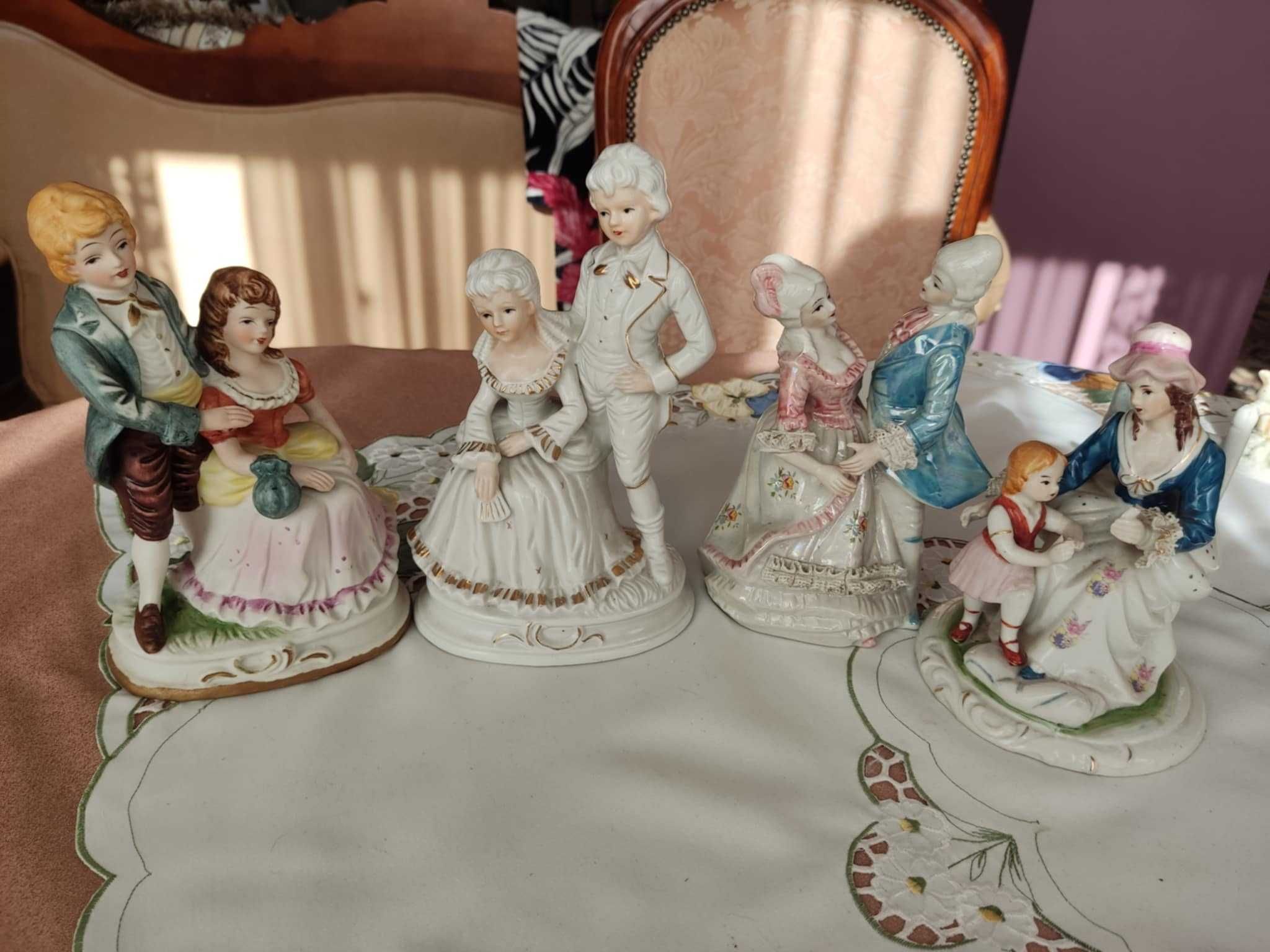 porcelanowe malowane  figurki 4 sztuki pary
