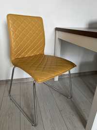 4 Krzesła ekoskóra komplet Agata meble żółty