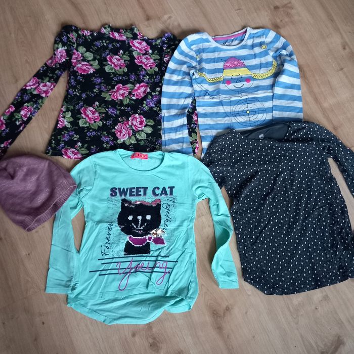 4 szt bluzki 134 dla dziewczynki