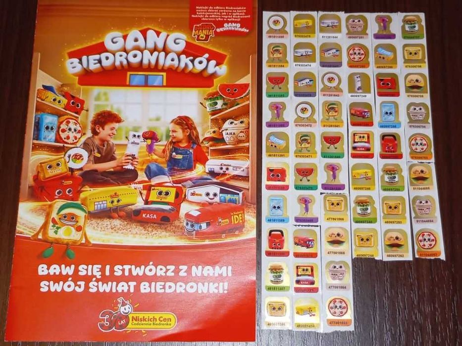 Naklejki gang biedroniaków biedroniaki 62 sztuki cena za całość