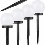 LAMPA SOLARNA ogrodowa BIAŁA KULA lampki LED 4 sztuki