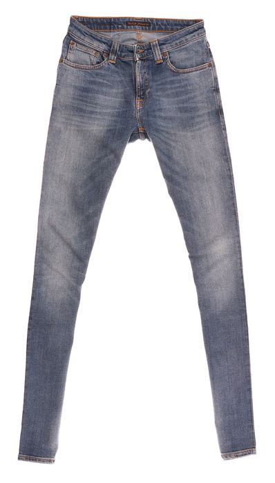 Spodnie Nudie Skinny Sam Spring Blue W27 L34 Damskie Jeans Super Slim