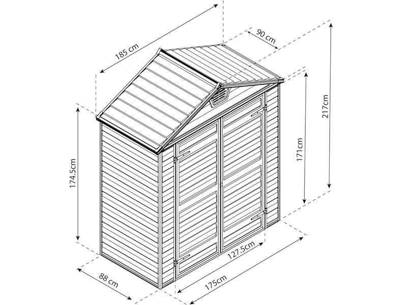 Schowek ogrodowy • Domek narzędziowy / Poliwęglan - Aluminium / NOWY