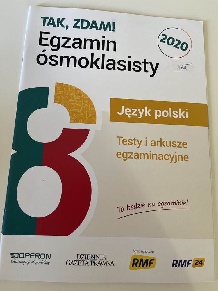 Tak, zdam Egzamin ósmoklasisty Język Polski testy i arkusze Operon