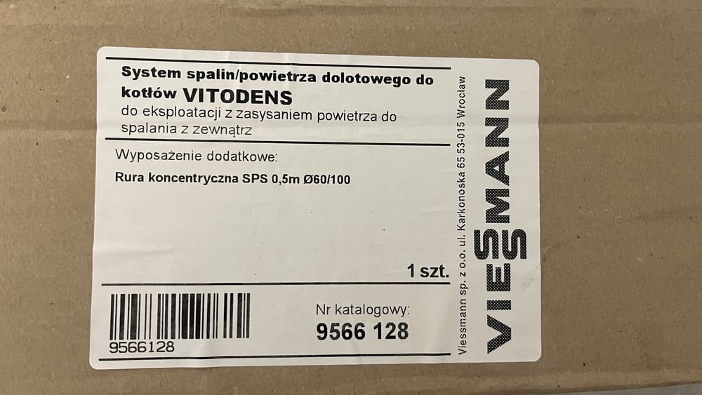 Viessmann Vitodens nowy system spalin / powietrza dolotowego 9566.128