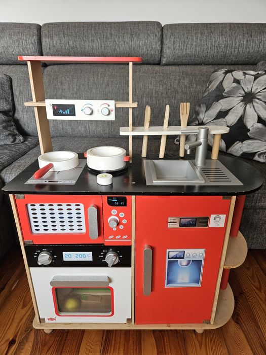Kuchnia drewniana dziecięca Lelin w zestawie z akcesoriami