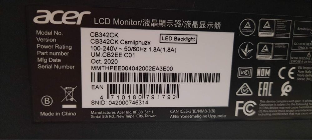 Monitor LED 32" Acer