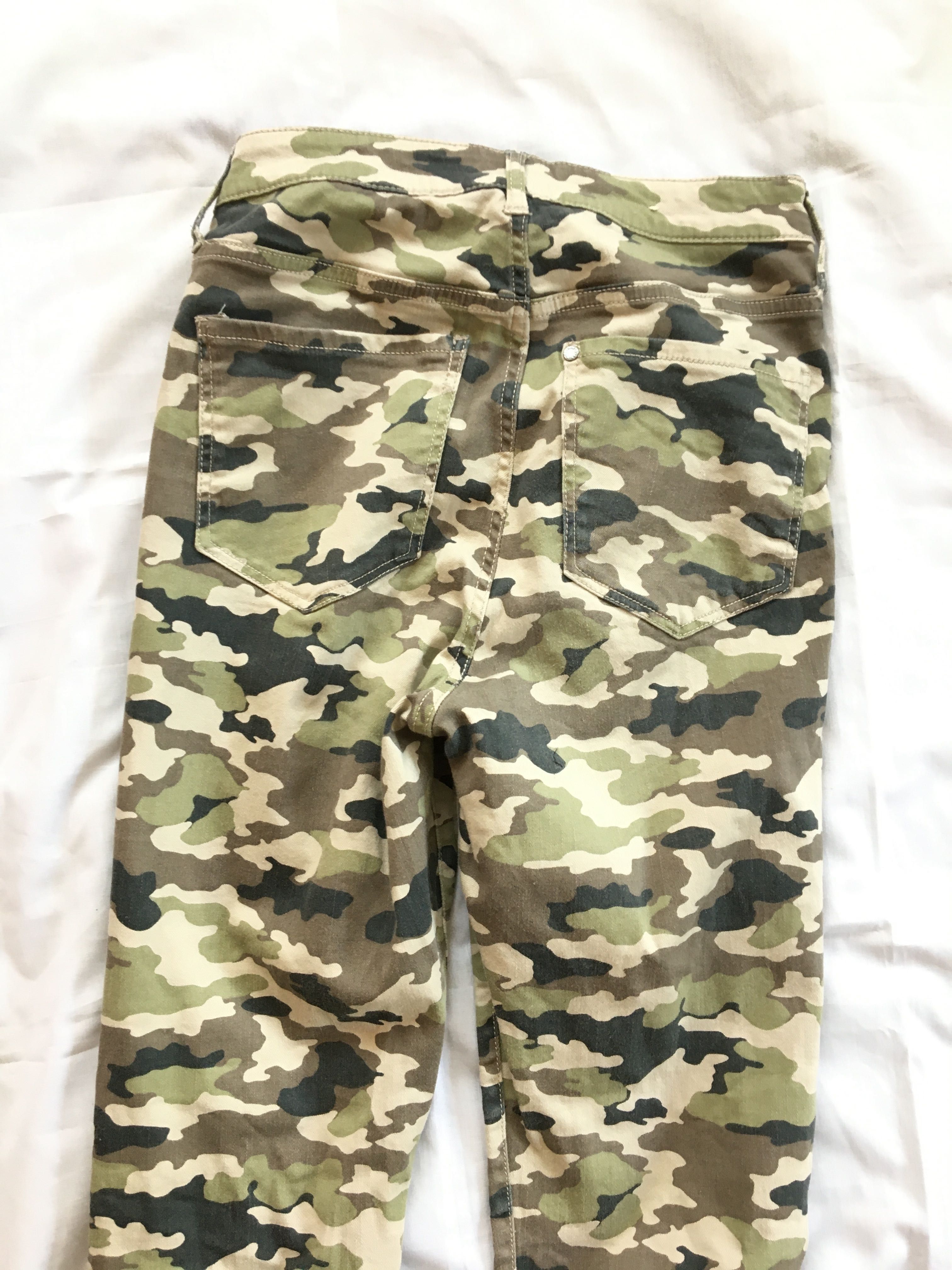 H&M 26/30, xs, Jegginsy z wysokim stanem, moro, elastyczne