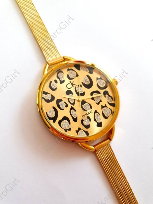 Zegarek złoty Calvin Klein panterka