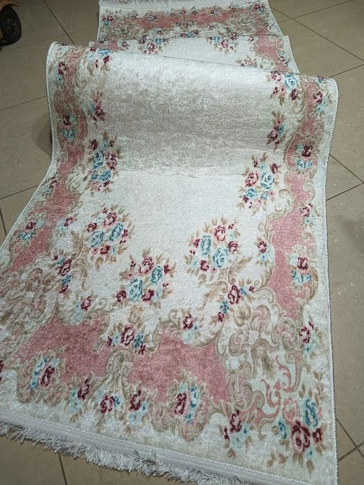 dywan chodnik 300x80 turecki ,antypolizg ,szybkoschn. RÓŻ/krem