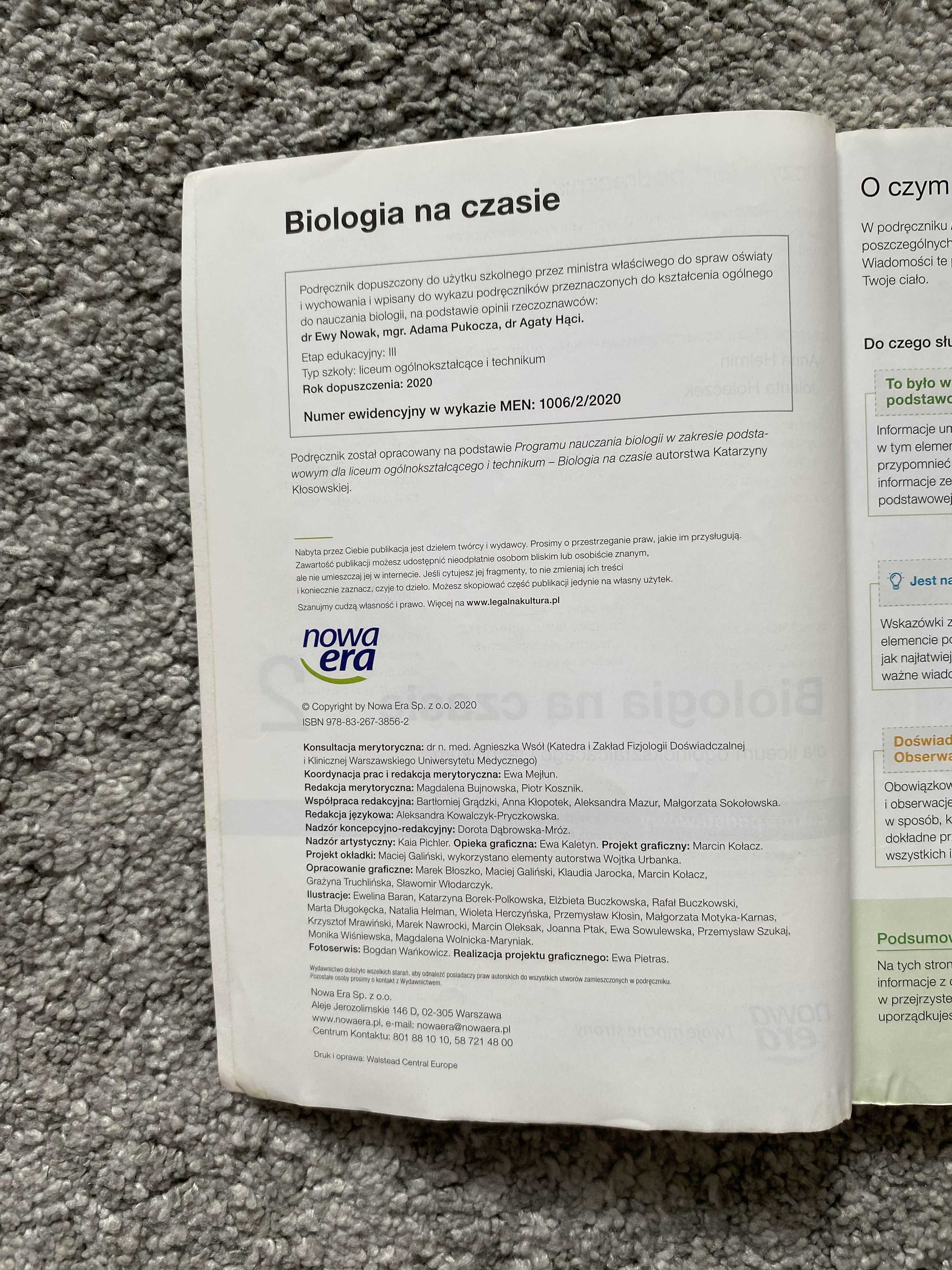 Podręcznik do klasy 2 Biologia na czasie 1006/2/2020