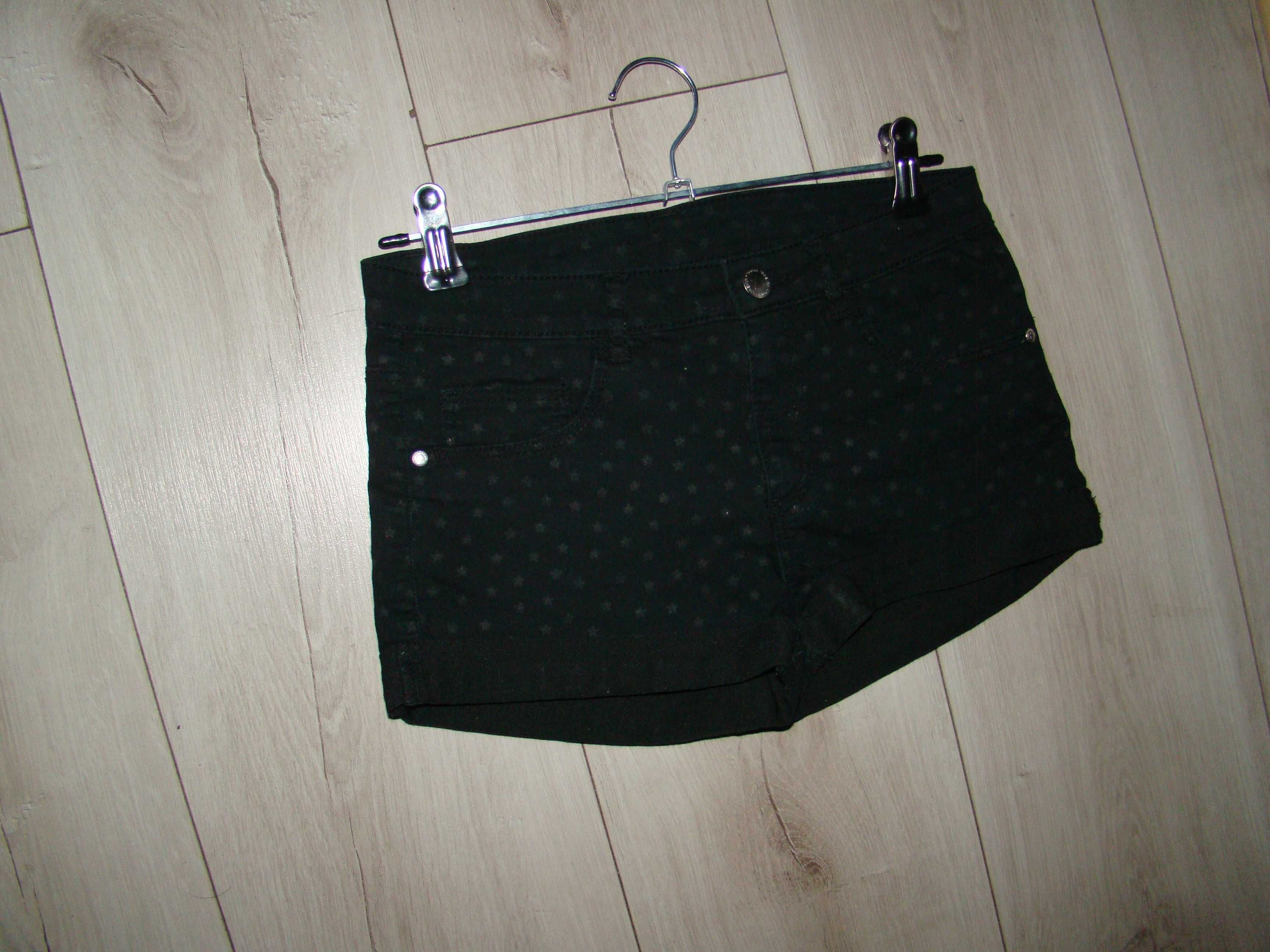 H&M czarne szorty spodenki dla dziewczynki roz 140 cm