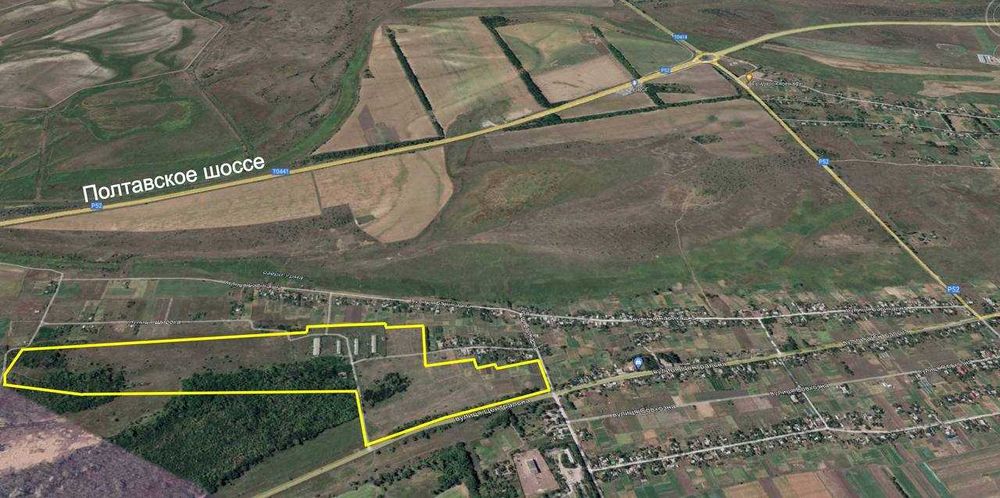 Продам 28 гектар земли Полтавское шоссе Лобойковка