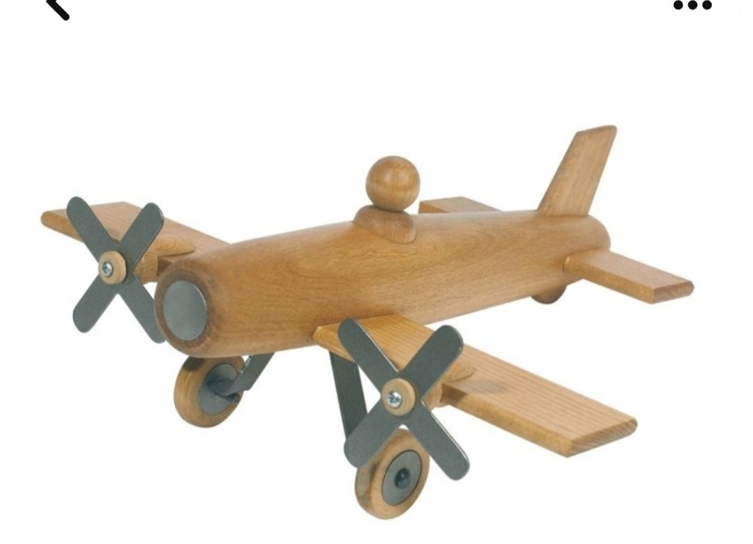 Дерев'яна дизайнерська дитяча  іграшка літак Moulin Roty Wood Plane