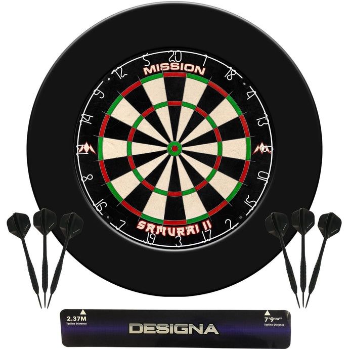 DART - zestaw do gry w darta ( tarcza mission+ osłona+ 6 lotek+linia )