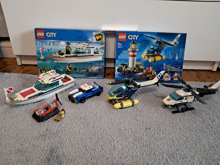 5 Zestawów klocki lego city z intrukcjami, mix zestawów, tanio