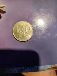 Moneta 100 złotych 1990 r orzeł w koronie nie zabkowana