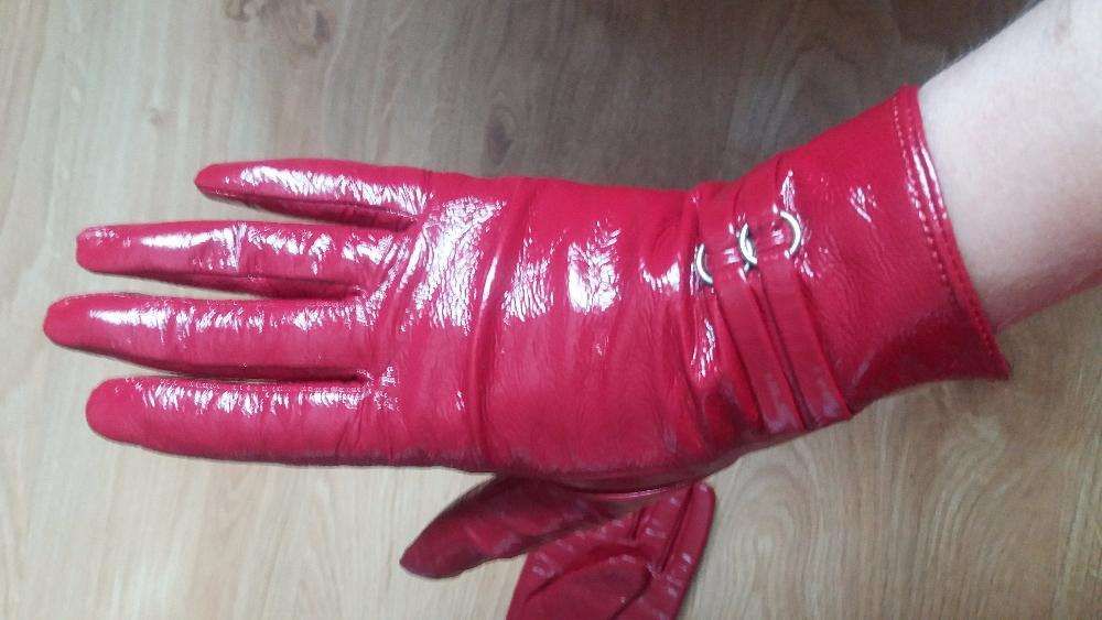 Rękawiczki damskie lakierkowe