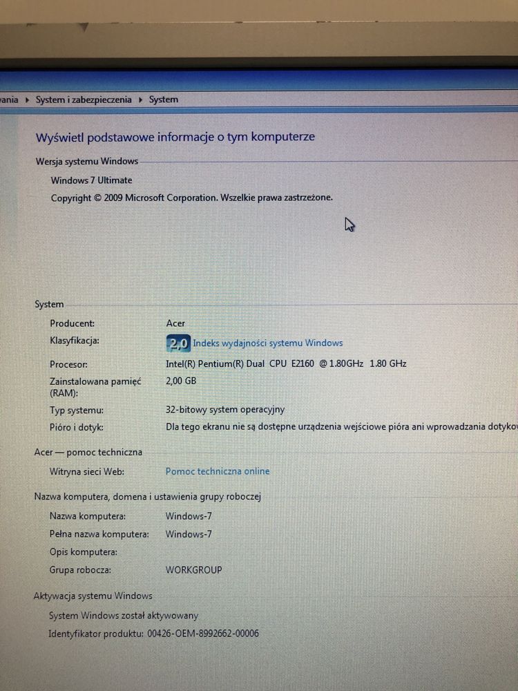 Komputer Stacjonarny PC z Windows 7 Ultimate