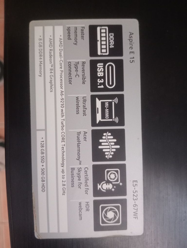 Portátil Acer Aspire