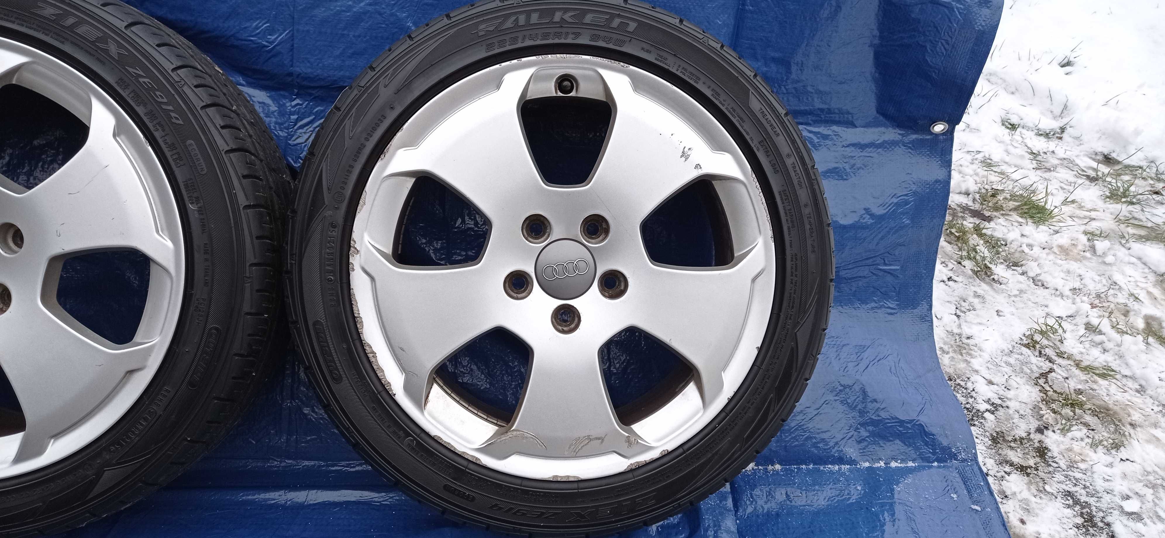 Felgi Koła Aluminiowe AUDI 225/45/R17 FALKEN 7.5mm 5x112 VW SKODA SEAT