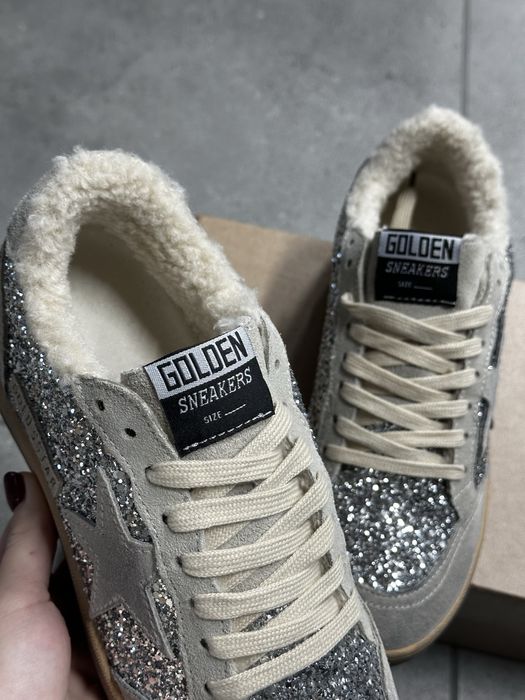 Кеди кросівки жіночі 38ggab golden goose голден гус сірі на хутрі/зима