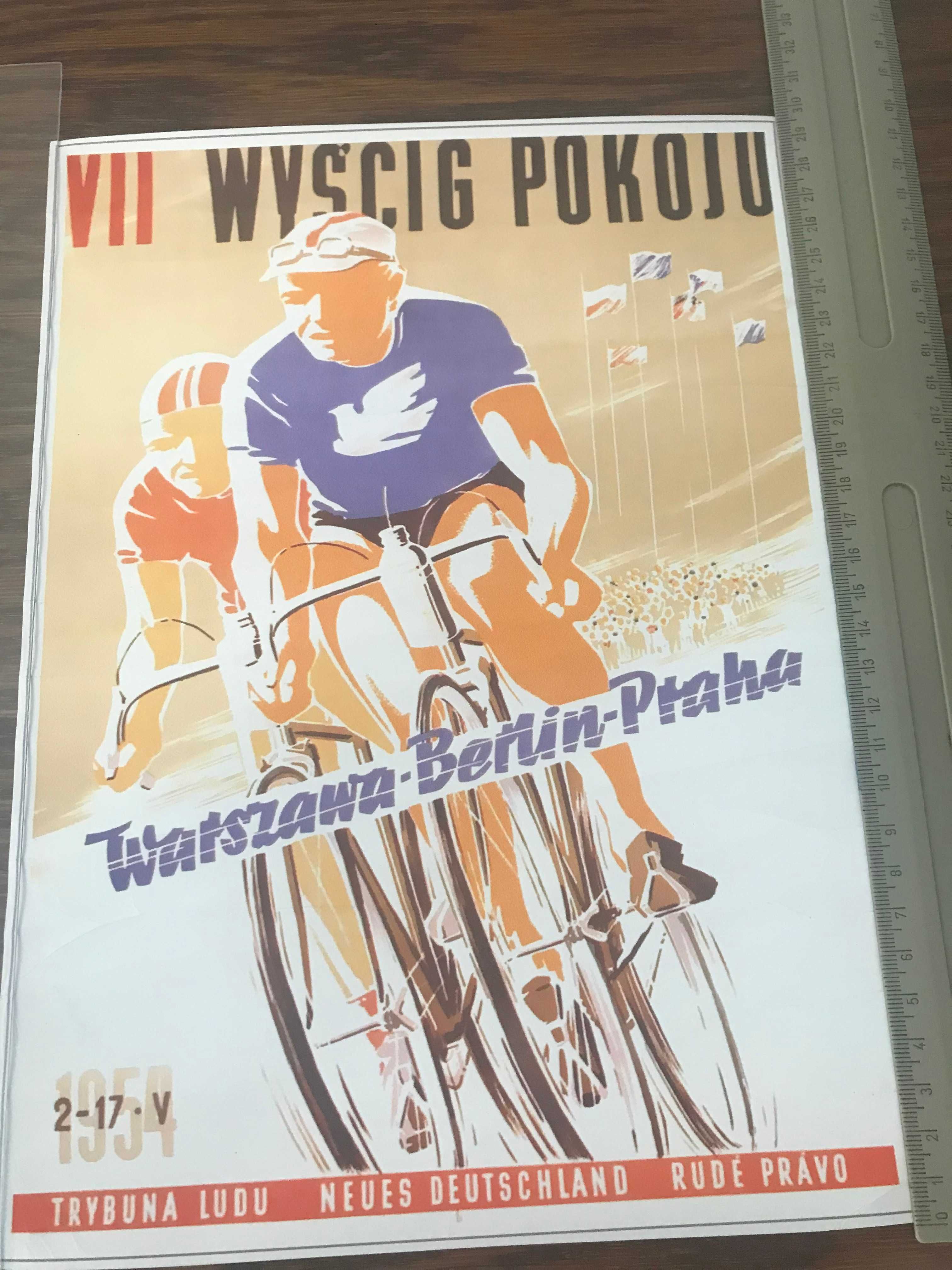 naklejka plakat reklama VII Wyścig Pokoju 1954 Warszawa-Berlin-Praha