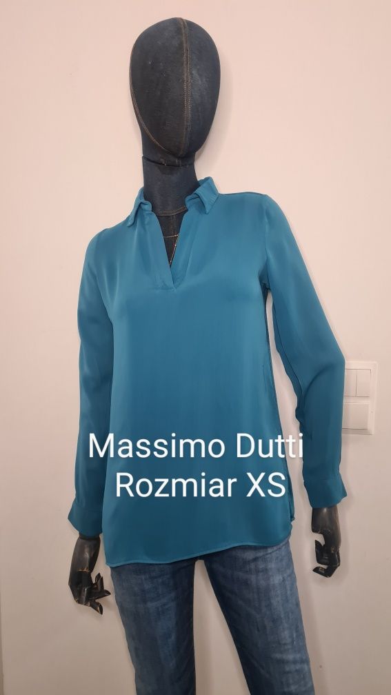 Bluzka Koszula Massimo Dutti. Morska, Lazurowa, Turkusowa. Rozmiar XS