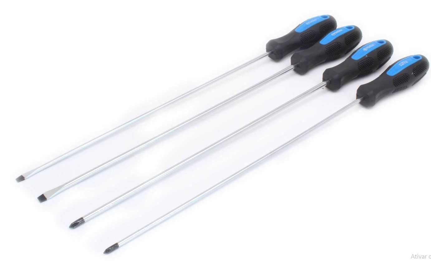 CONJUNTO DE CHAVES FENDA/CRUZ LONGAS (T15/T20/T25/T30) REF: S-4SSG