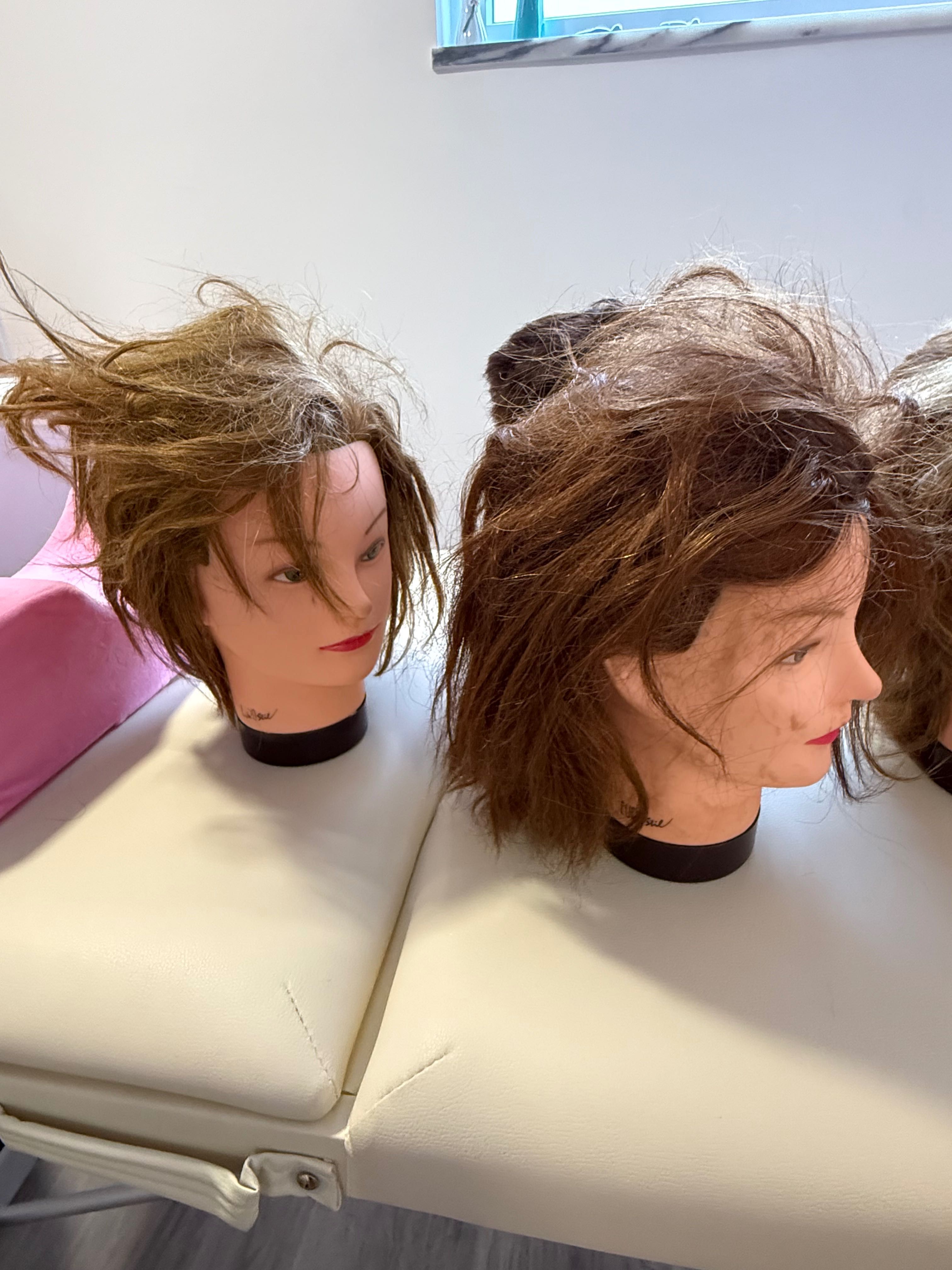 Cabeças de treino cabeleireiro