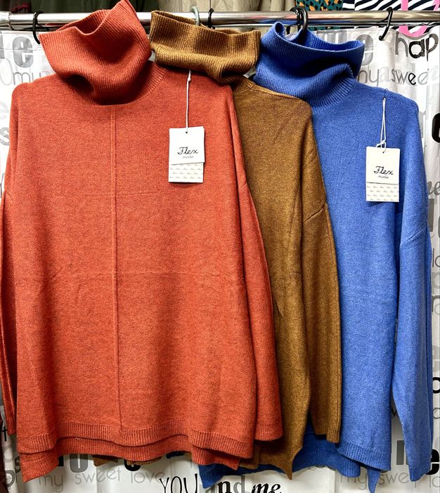 Свитер оверсайз, с горлом, свободный крой. 42-50 р.