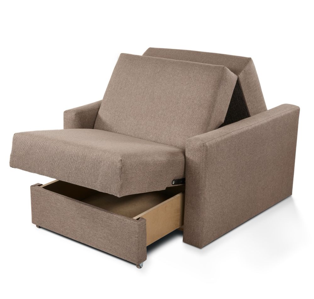 Nowa Sofa amerynkanka 1 osobowa z funkcja spania bezowa