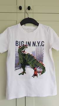 T-shirt H&M aplikacja cekiny dinozaur 134-140cm 8-10 lat